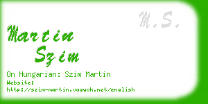 martin szim business card